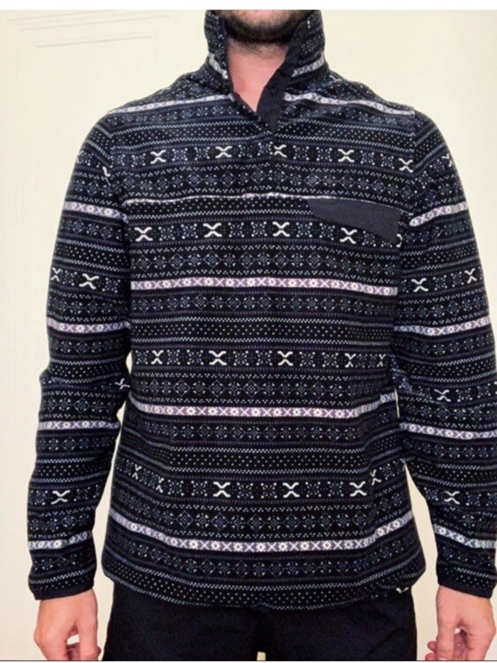 JACHS Patterned Quarter-Zip Sweater